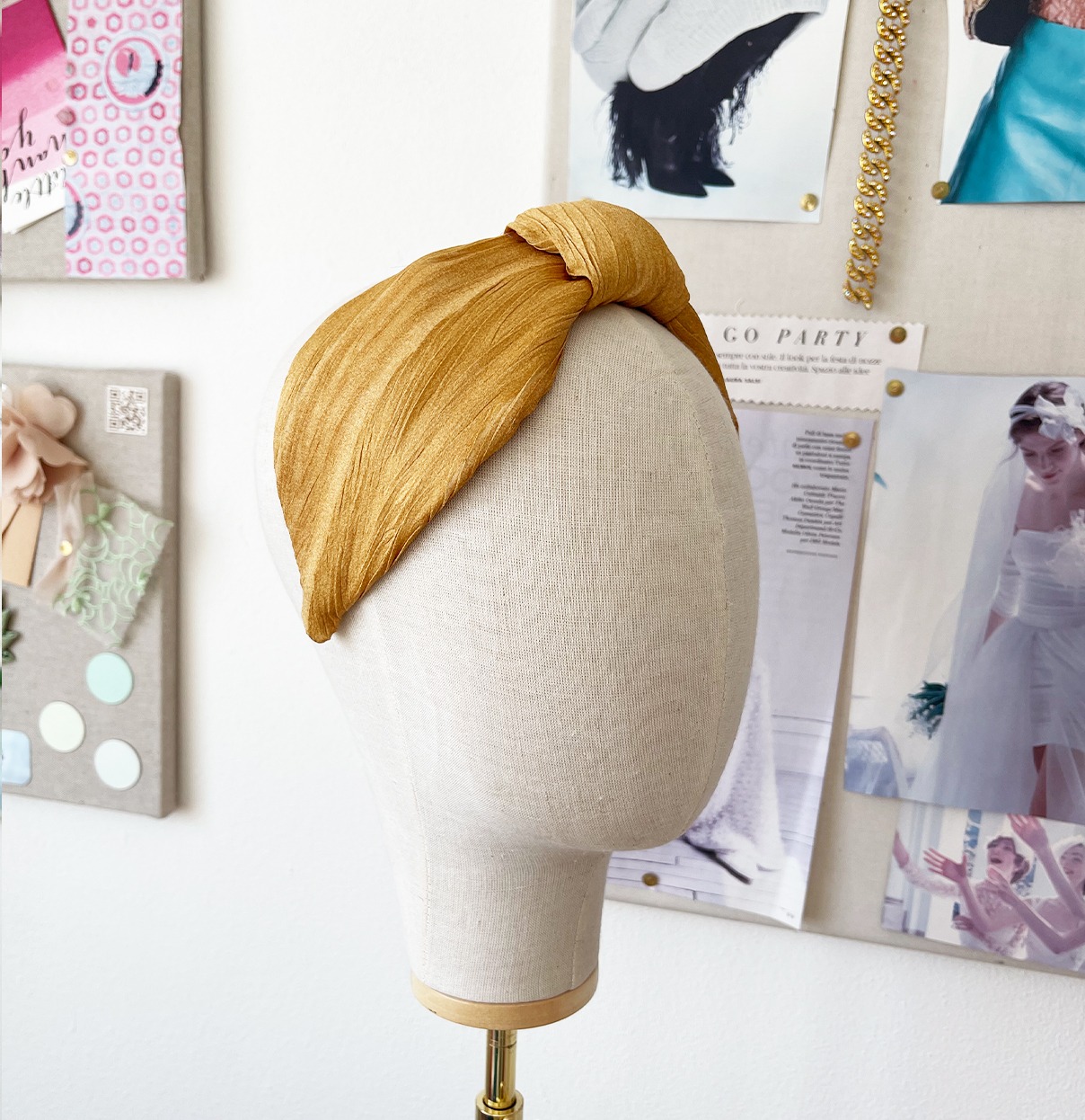 Sete di evasione - headband  | golden plissè